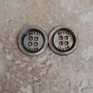 Gucci Set Of 2 Bronze Iridescent Buttons Engraved With 'GUCCI'